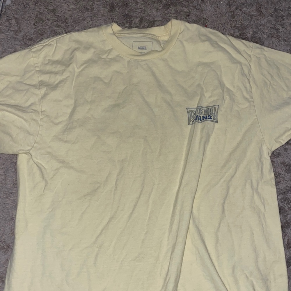 Cream yellow vans tee shirt
